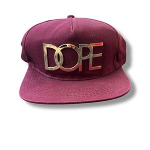 Burgundy Cap with Gold DOPE Logo